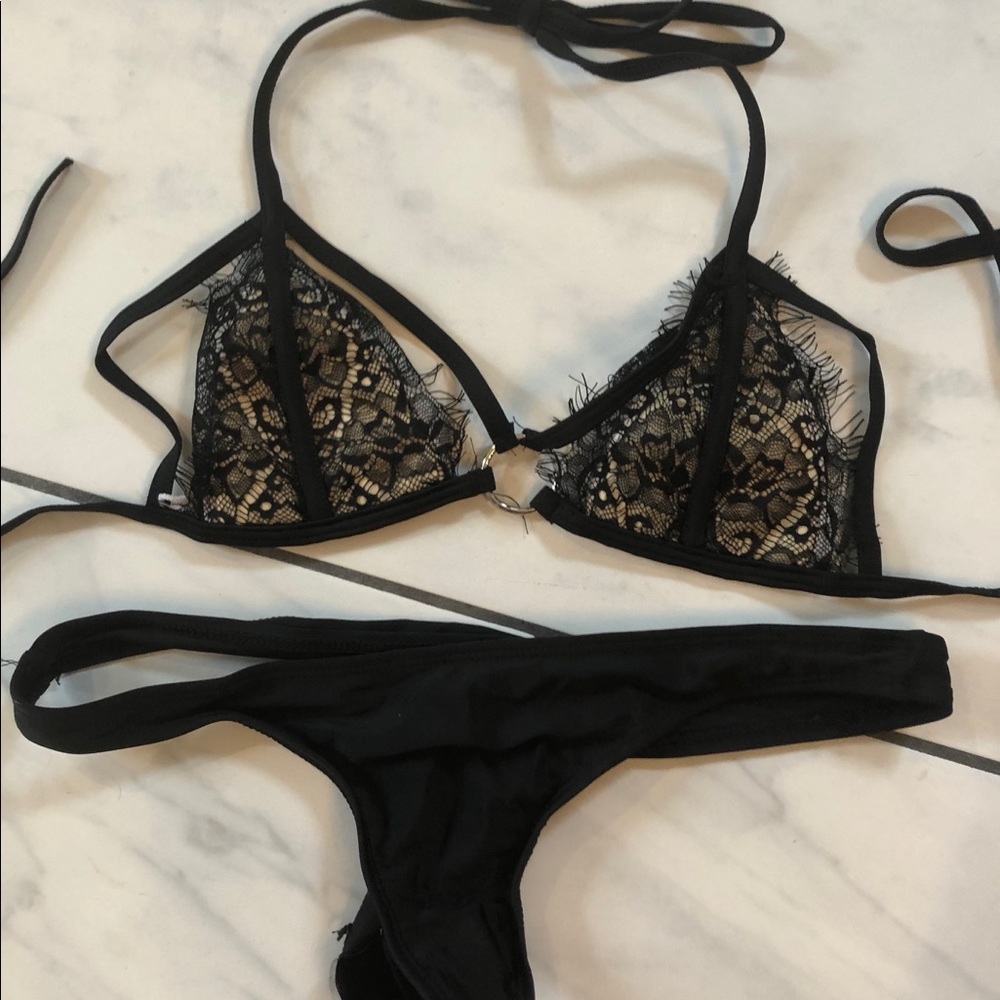 Black Eyelet lace bikini